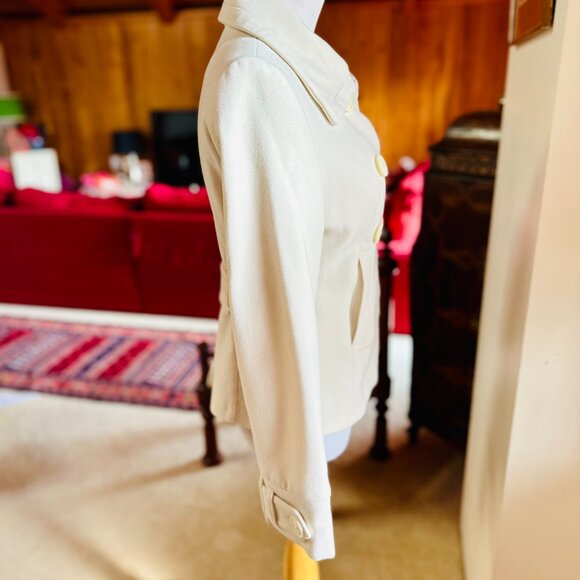 LYNNE Ivory Double Breasted Short Jacket Coat – 1 Junior - Ladies 0 - Picture 6 of 10